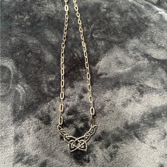 Celtic Knot Pendant Necklace – Silver-Tone Statement Chain - Picture 1 of 2